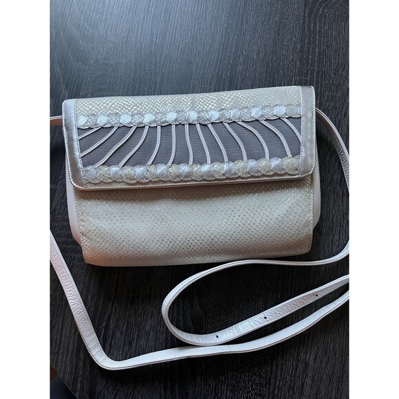 Tre Zeta Abstract Art Leather Crossbody Bag Italy VTG Y2K 90s - Picture 2 of 10